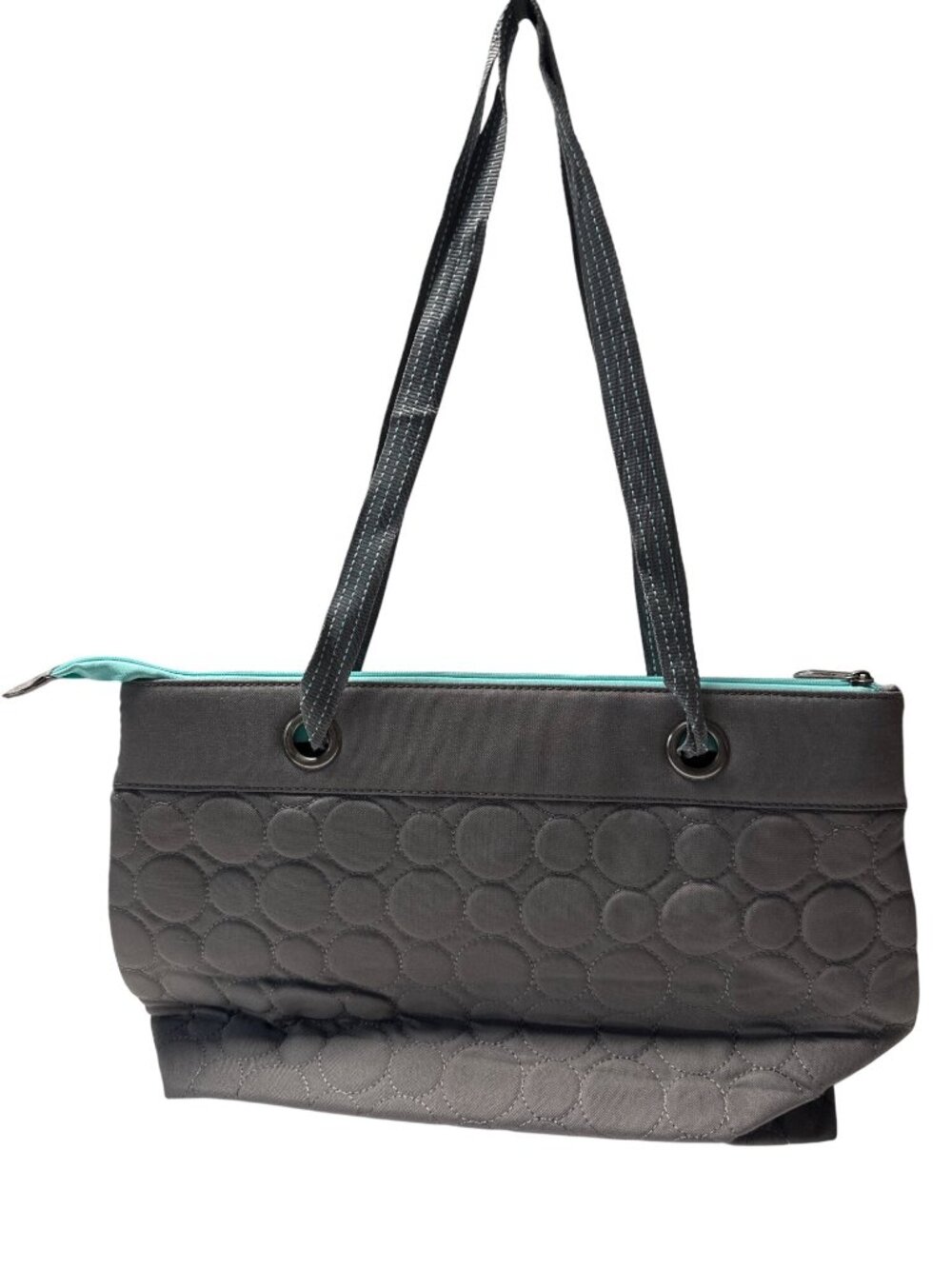 Thirty-One Vary You Quilted Dot Zip Closure Tote Bag